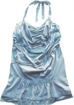 Angels never die, Tunikashirt, eisblau, Neckholder, Stickereibord�ren, 337985